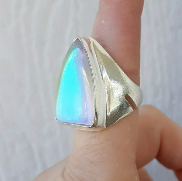 New Men's Rainbow Fire Topaz 925 Silver Ring. - Picture 2 of 7